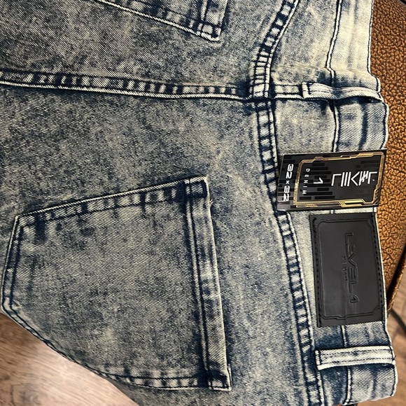 Brand New Level 1 Denim Stone Washed Distressed Stretch Vintage Slim Fit Jeans! - Picture 6 of 8